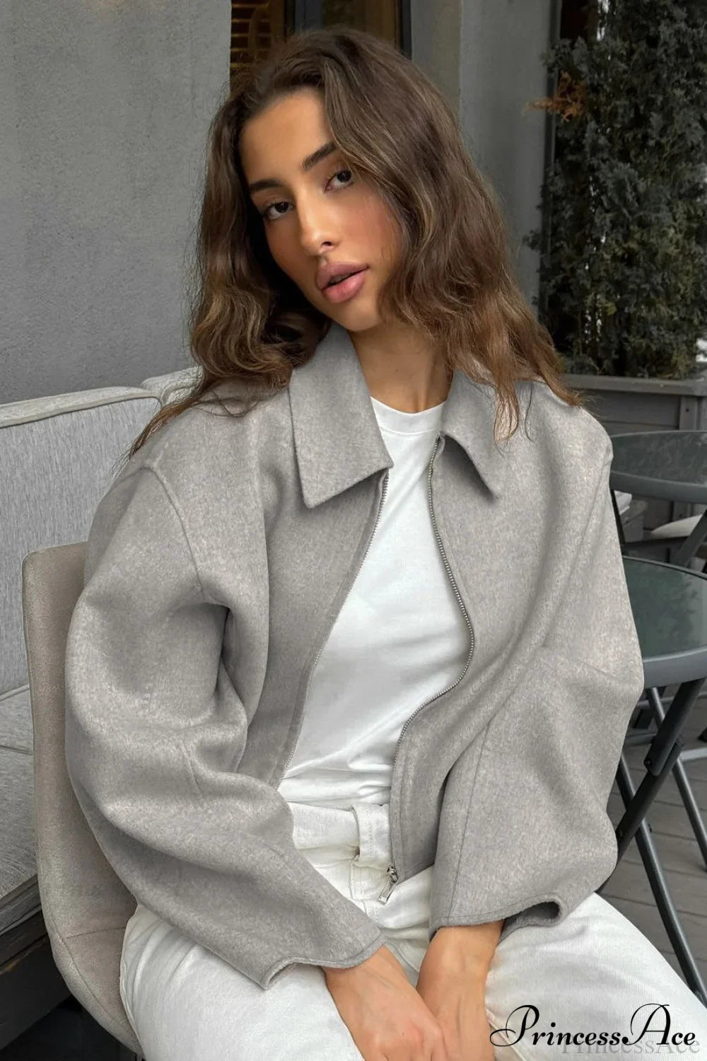 Loose Fit Brown Wool Jacket image 4