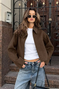 Loose Fit Brown Wool Jacket image 1