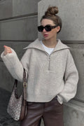Loose Fit V-Neck Knit Sweater image 1
