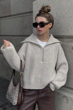 Loose Fit V-Neck Knit Sweater image 1