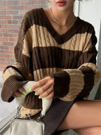 Loose Knit V-neck Vintage Pullover Sweater image 6