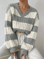 Loose Knit V-neck Vintage Pullover Sweater image 5