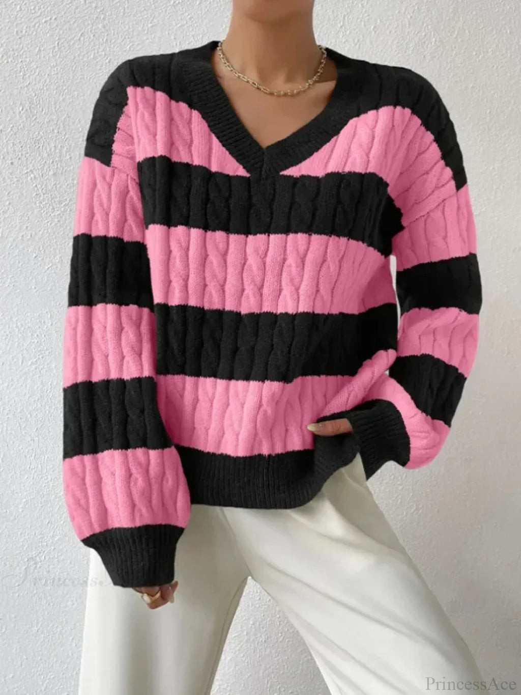 Loose Knit V-neck Vintage Pullover Sweater image 9