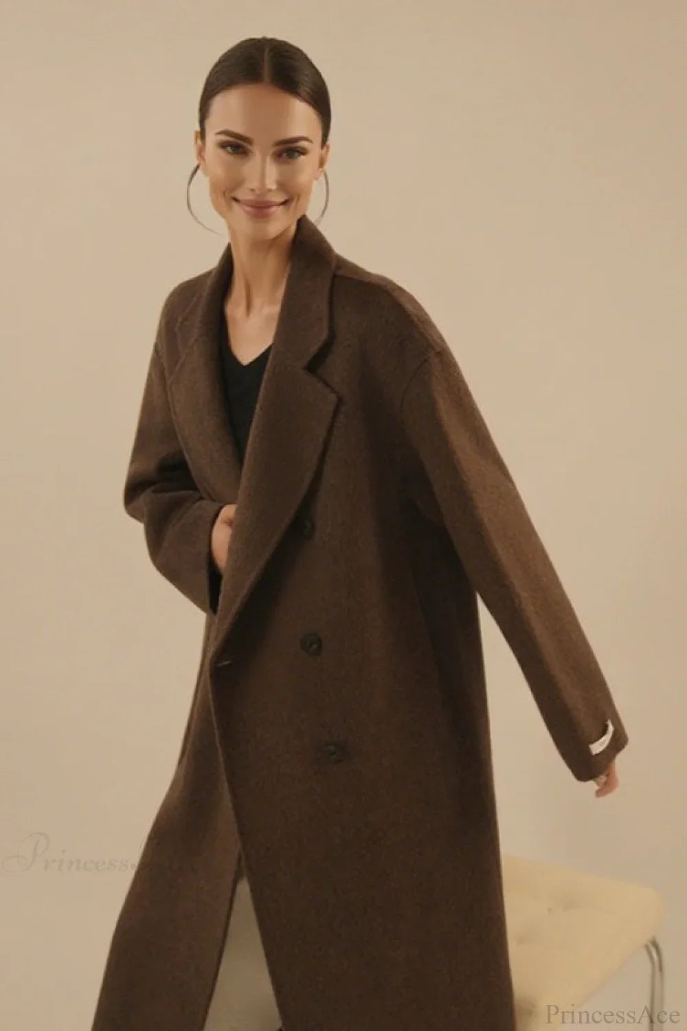 Loose Mid-Length Slouchy Korean Wool Overcoat image 1