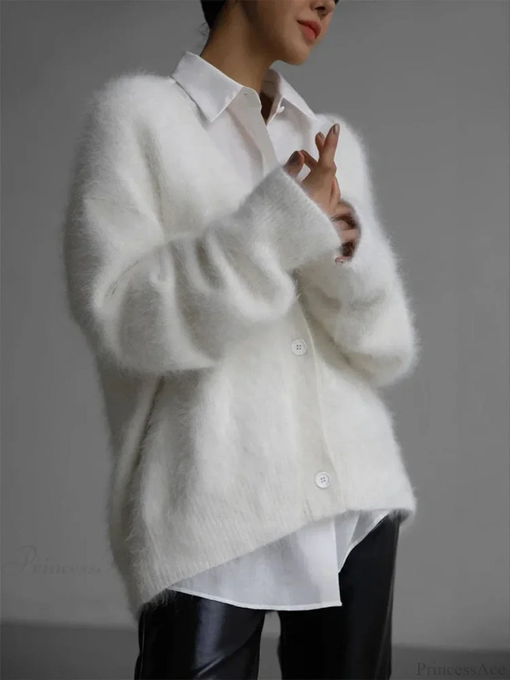 Loose Off Shoulder V-neck Cardigan image 7