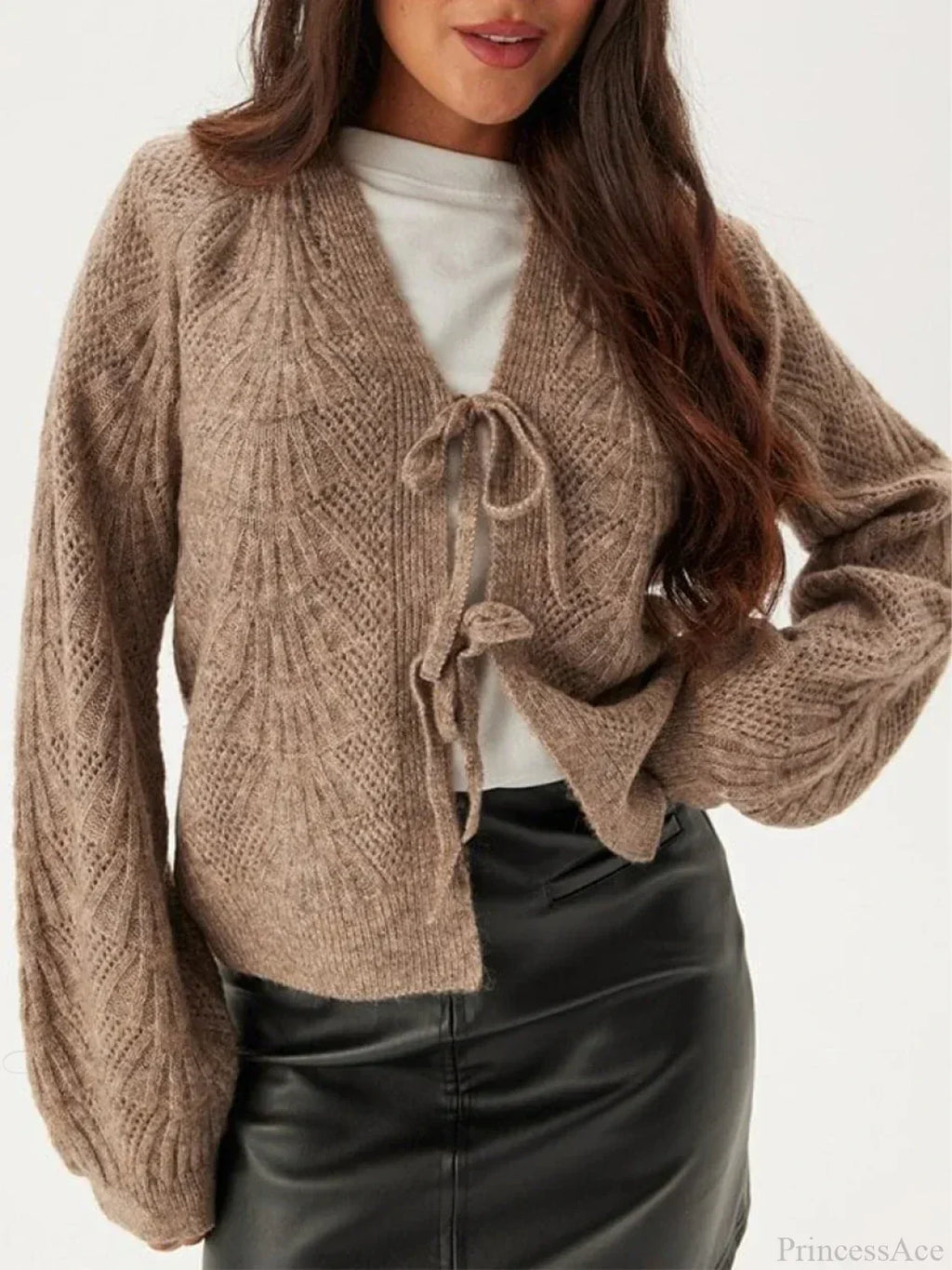 Loose V-neck Deep Button Cardigan image 4