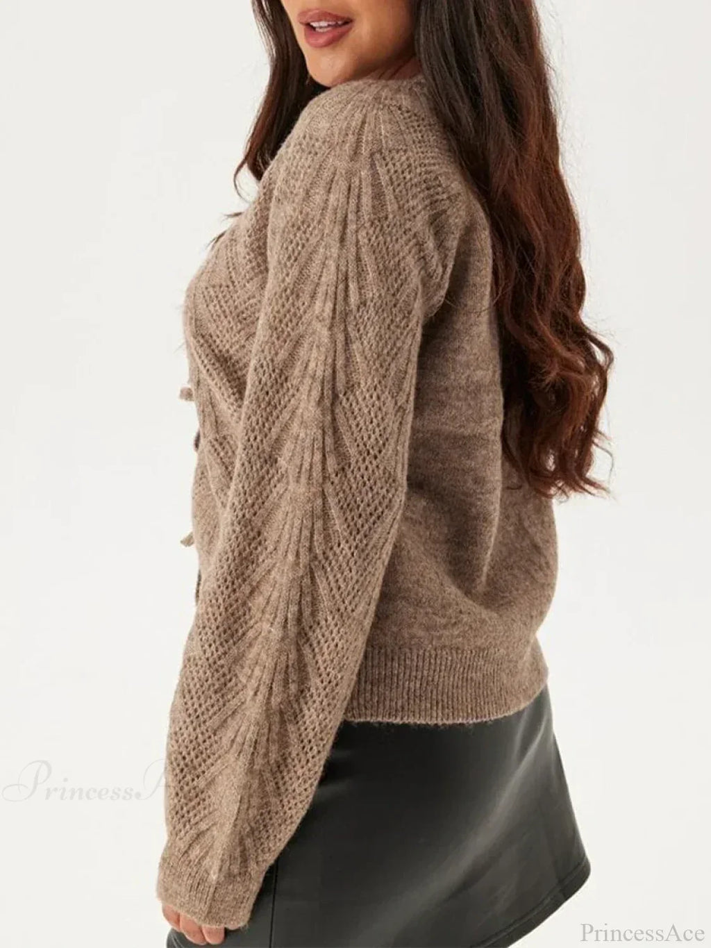 Loose V-neck Deep Button Cardigan image 6