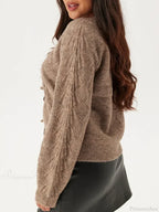 Loose V-neck Deep Button Cardigan image 6