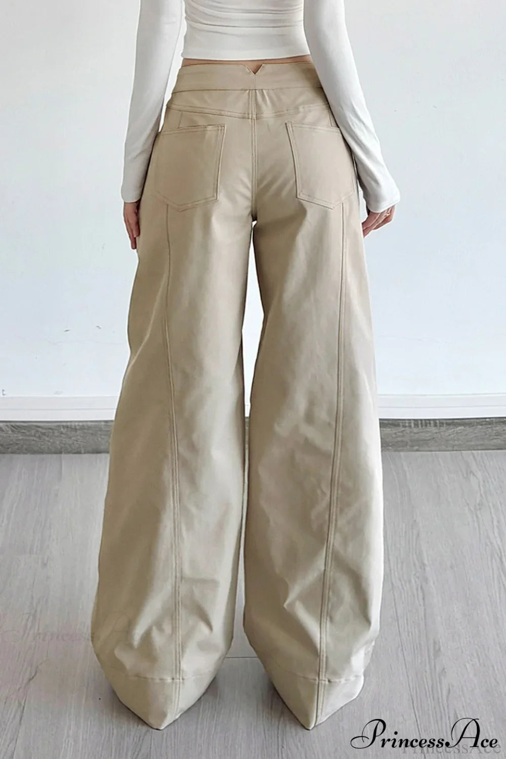 Loose Wide-Leg Drawstring Cargo Pants image 3