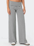 Loose Wide-Leg Striped Elastic Waist Streetwear Pant image 2