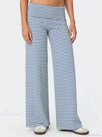 Loose Wide-Leg Striped Elastic Waist Streetwear Pant image 1