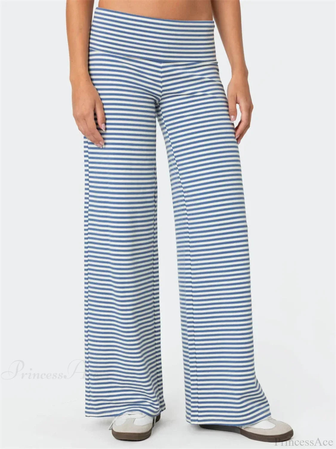 Loose Wide-Leg Striped Elastic Waist Streetwear Pant image 1
