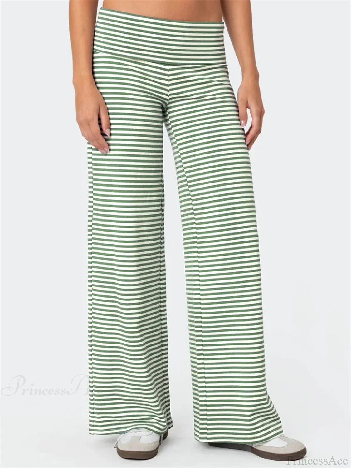 Loose Wide-Leg Striped Elastic Waist Streetwear Pant image 5