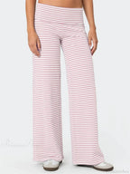 Loose Wide-Leg Striped Elastic Waist Streetwear Pant image 3