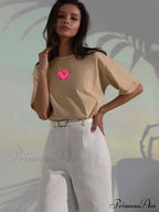 Love Printed Summer Cotton Plus Size Basic Women's Tee T-shirt image 2