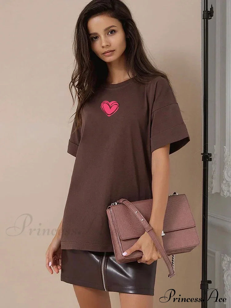Love Printed Summer Cotton Plus Size Basic Women's Tee T-shirt image 3