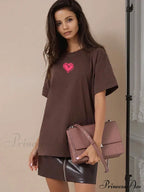 Love Printed Summer Cotton Plus Size Basic Women's Tee T-shirt image 3
