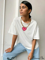 Love Printed Summer Cotton Plus Size Basic Women's Tee T-shirt image 4
