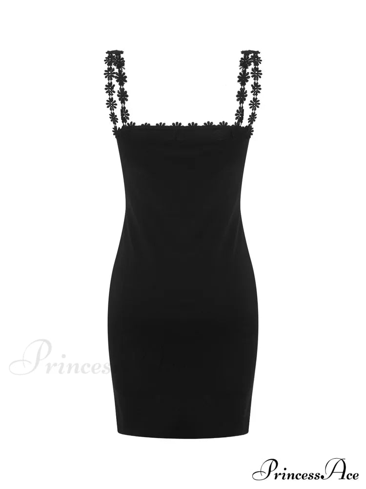 Low Cut Party Clubwear Sexy Flowers Strap Patchwork Mini Dress image 6