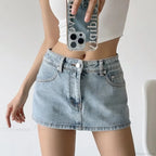 Low Micro Slim Denim Skirt image 2