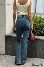 Low Rise Slim Stretchy Flared Elegant Jeans image 2