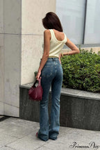 Low Rise Slim Stretchy Flared Elegant Jeans image 3