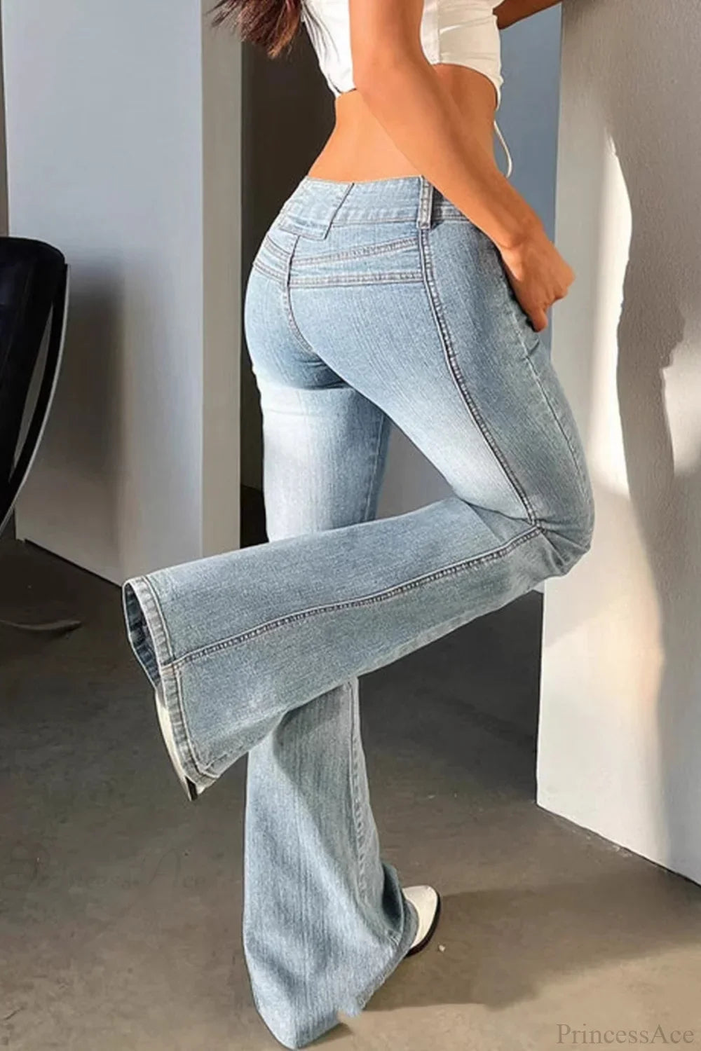Low Waist High Stretch Flared Jeans image 2