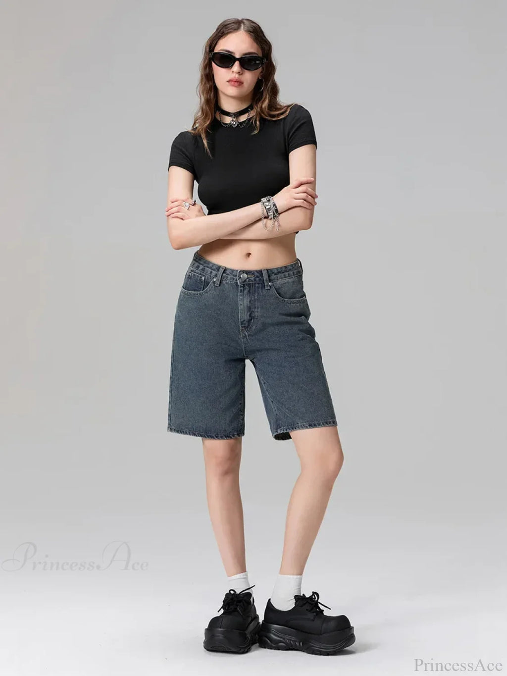 Low Waist Straight Leg Denim Short image 6