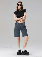 Low Waist Straight Leg Denim Short image 6