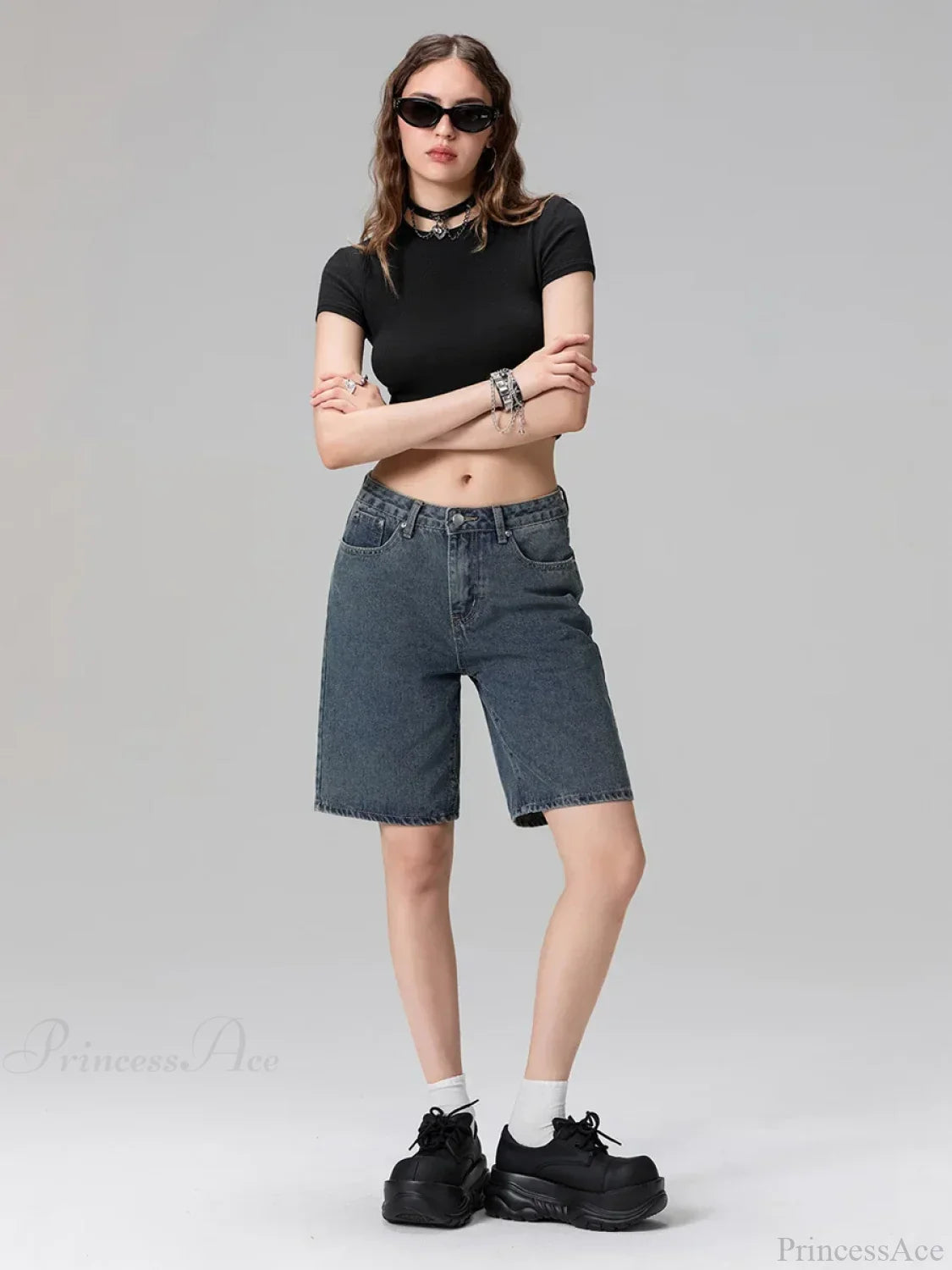 Low Waist Straight Leg Denim Short image 6