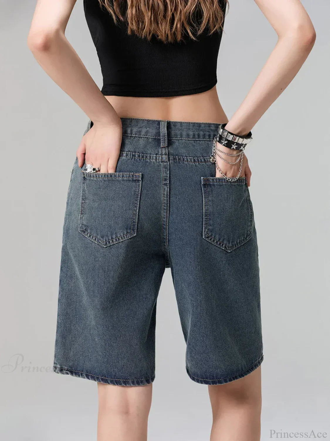 Low Waist Straight Leg Denim Short image 4