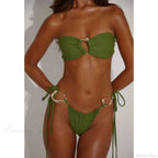 Low Waist Thong Bandeau Bikini Set image 2