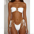 Low Waist Thong Bandeau Bikini Set image 1