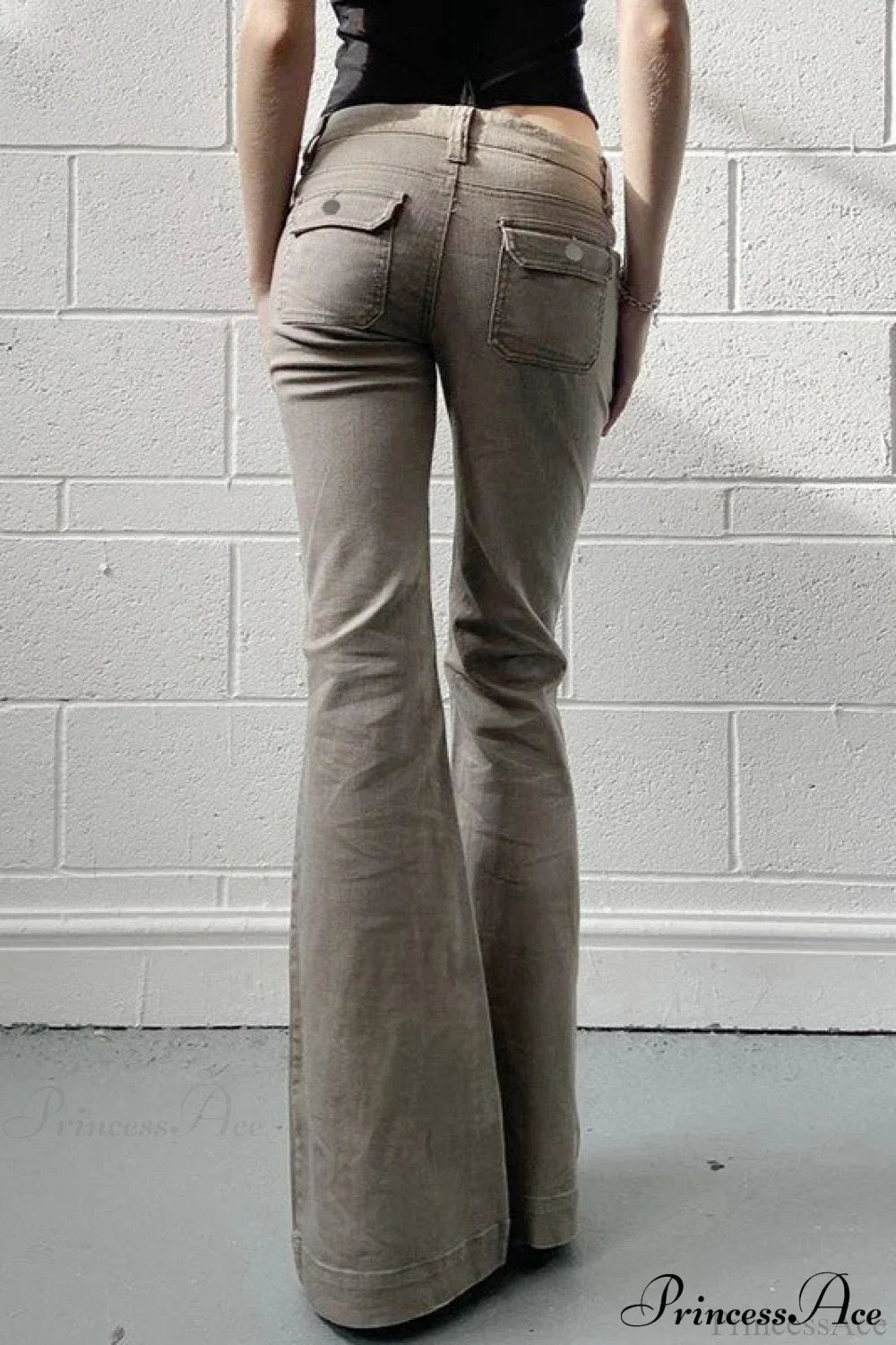 Low Waisted Slim Cargo Flared Leg Jeans image 3