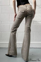 Low Waisted Slim Cargo Flared Leg Jeans image 4