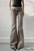 Low Waisted Slim Cargo Flared Leg Jeans image 1