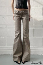 Low Waisted Slim Cargo Flared Leg Jeans image 1