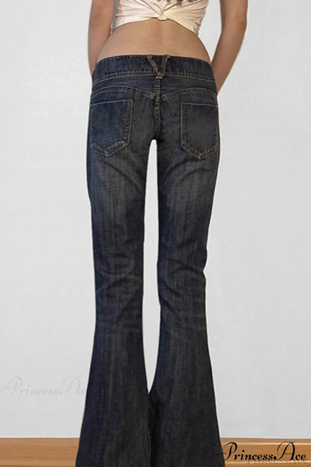 Low Waisted Washed Slim Flared Leg Jeans image 4