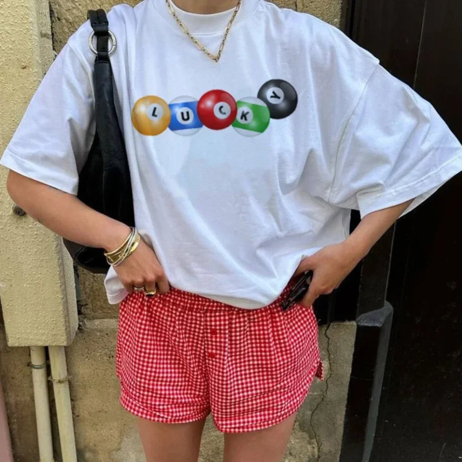 Lucky Pool Ball Retro Graphic T-shirt image 1