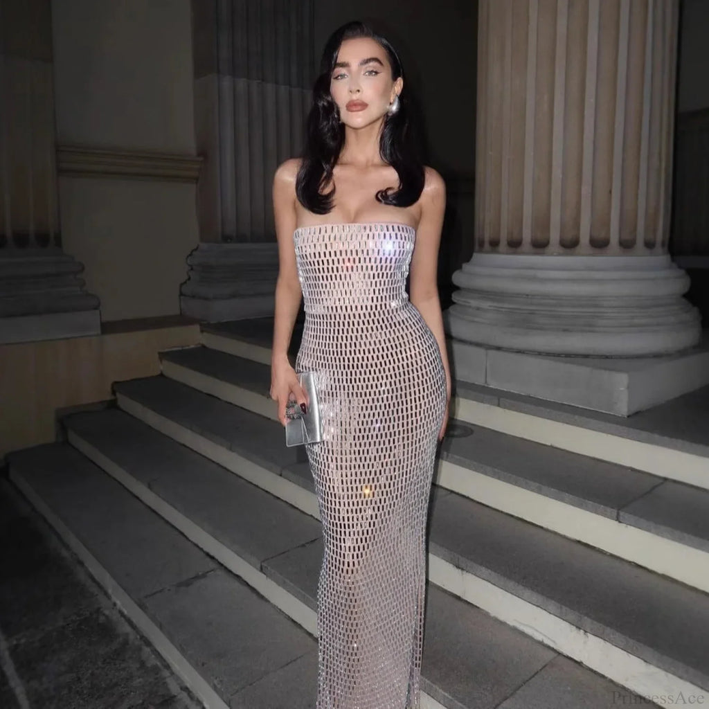 Luxury Crystal Bandage Party Prom Dress image 1