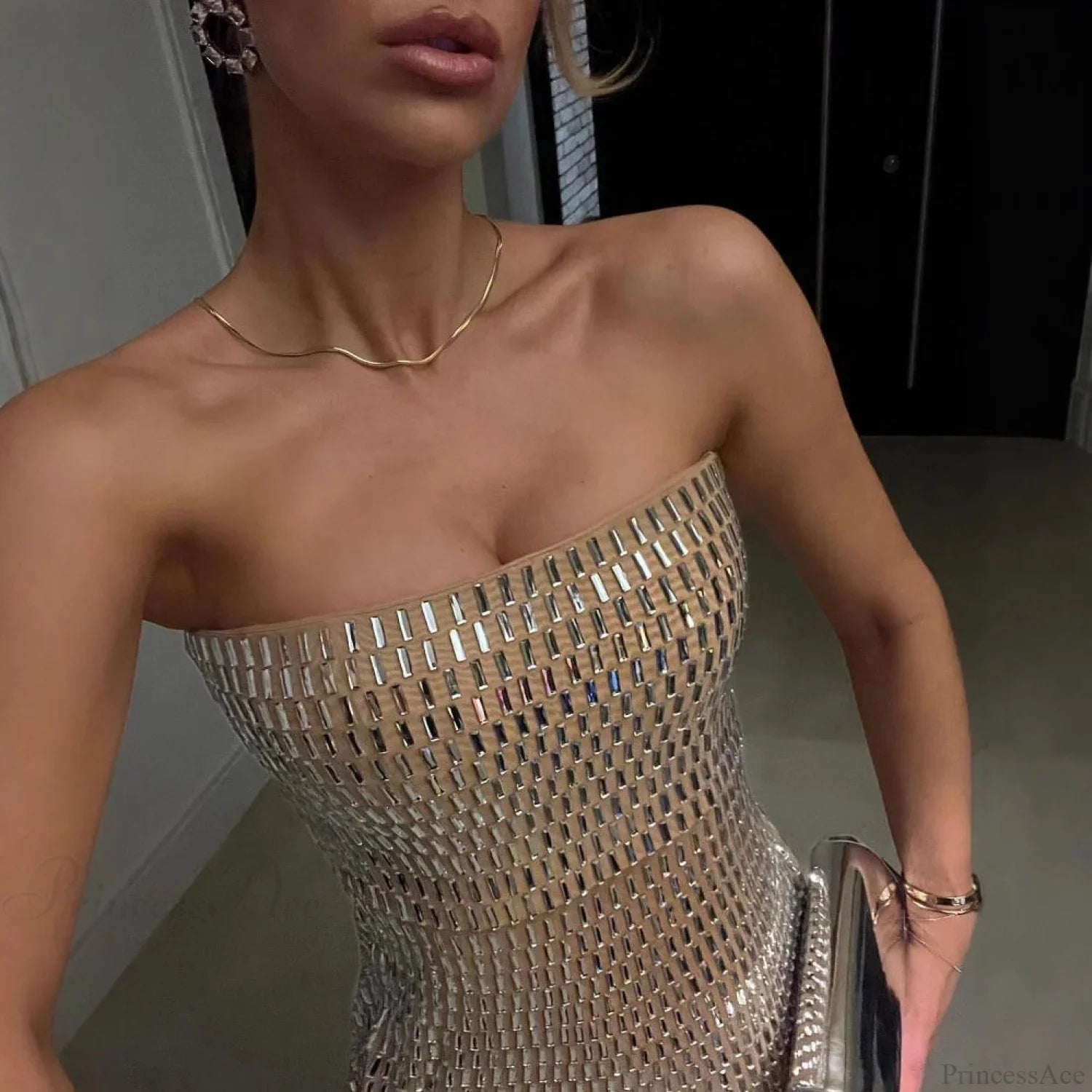Luxury Crystal Bandage Party Prom Dress image 3