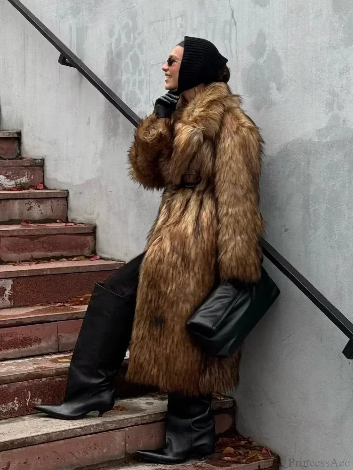 Luxury Fox Coat Long Overcoat image 3