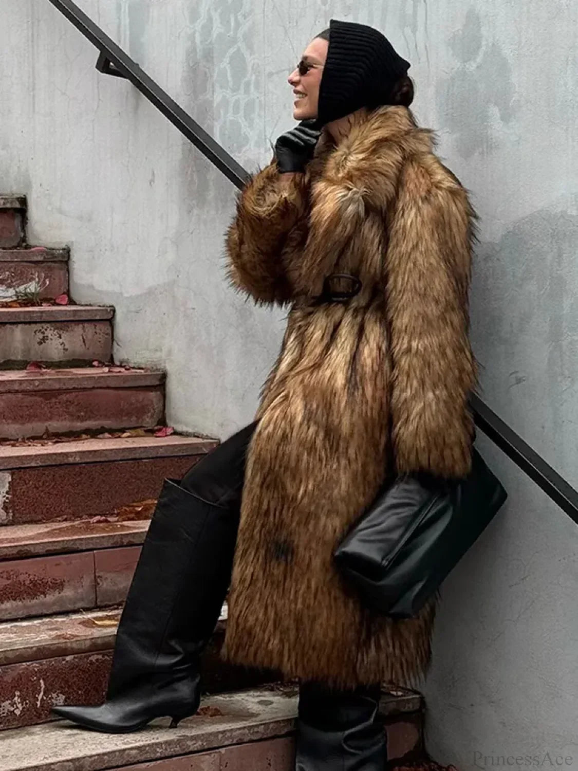 Luxury Fox Coat Long Overcoat image 7