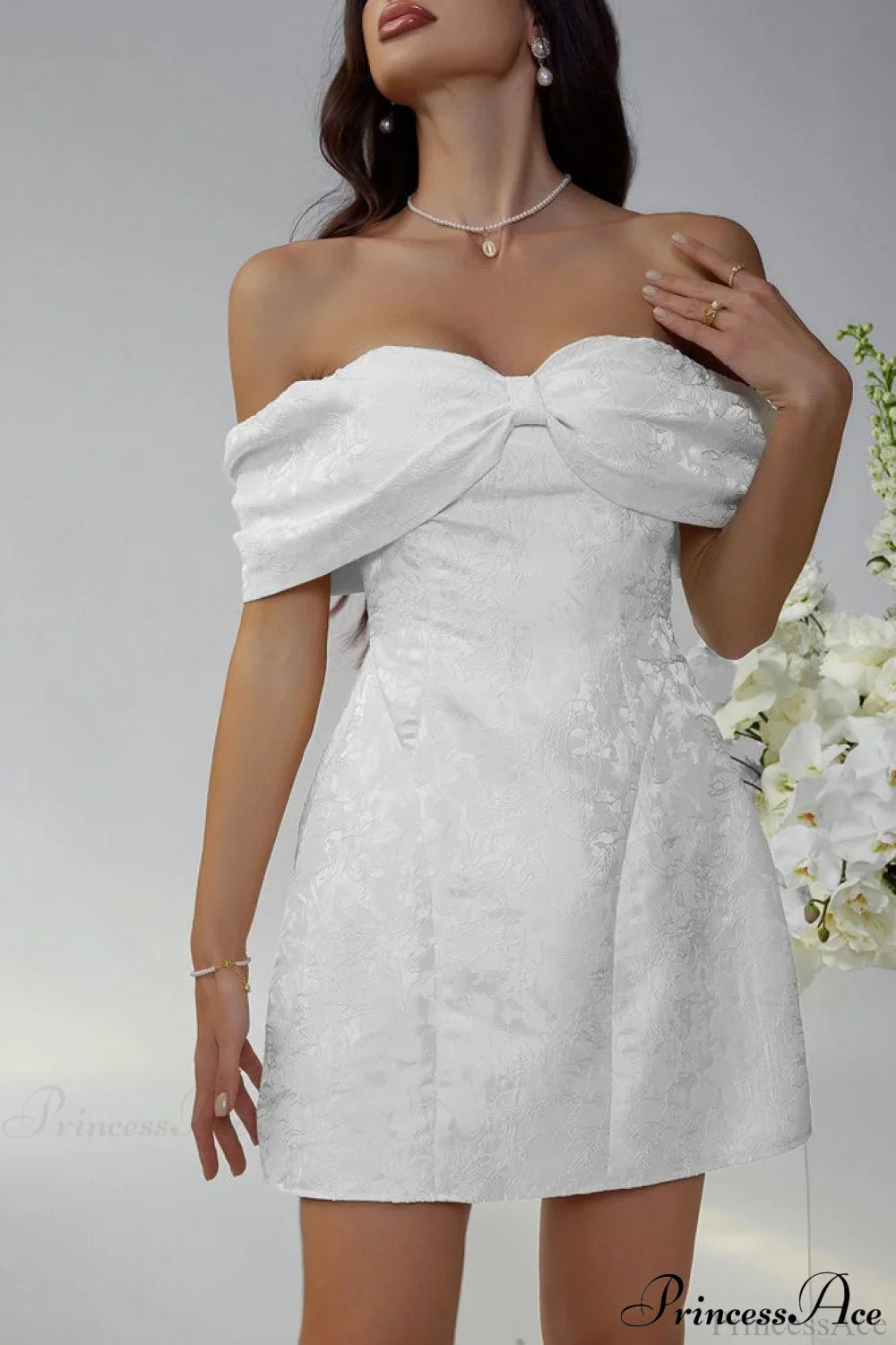Luxury Ladylike Bow Embellished Strapless Party Dress image 3