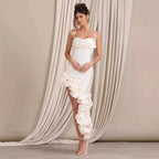 Luxury Pearl Strapless Bandage Prom Dress image 3