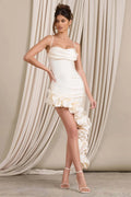Luxury Pearl Strapless Bandage Prom Dress image 2
