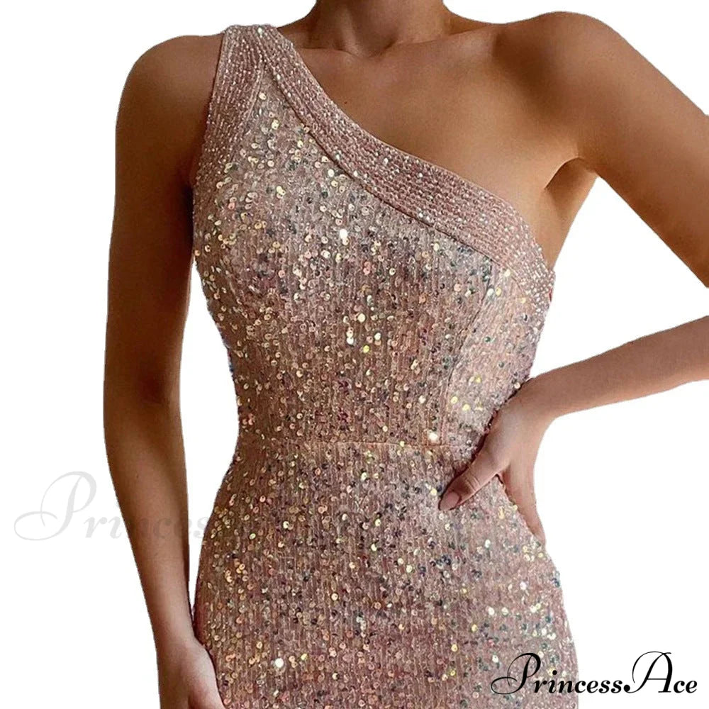Lyla Formal One Charming Shoulder Sequin Dress image 6