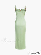 Magnetic Forces Flower Charming Embroidery Maxi Dress Black image 7