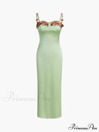 Magnetic Forces Flower Charming Embroidery Maxi Dress Black image 5