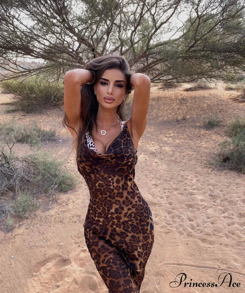 MARIA LEOPARD Stylish MAXI DRESS image 13